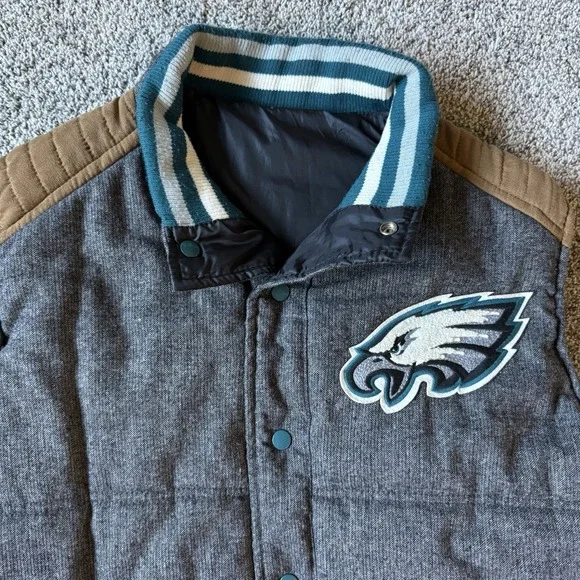 NFL Philadelphia Eagles Reversible Puffer Vest Wool Blend Size XXL - Picture 2 of 14